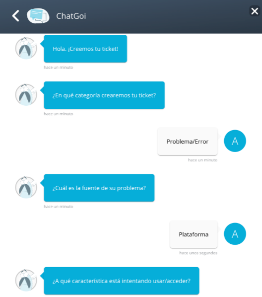 Creación de ticket en egoi